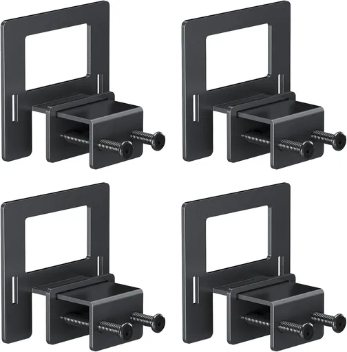 Non Slip Mattress Gaskets for Metal Bed Frame, Mattress Holder in Place Gripper, Adjustable Mattress Retainer Bar, Keep Mattress from Sliding Gripper, 4 PCS, Black