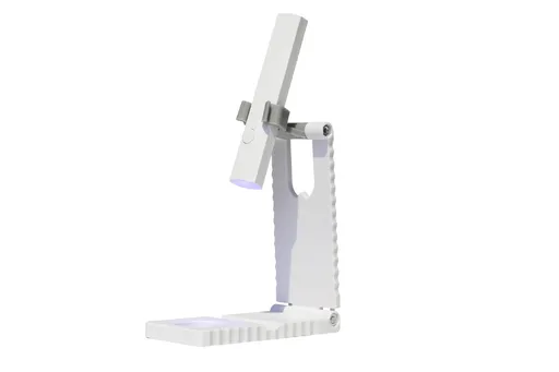 White Mini Handheld LED/UV Manicure Light with Digital Display & Fixed Stand - Portable One-Finger Curing Pen