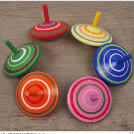 Gyroscope, 6Pcs/Set Handmade Painted Wood Spinning Tops, Wooden Toys Educational Toys Kindergarten Toys Standard Tops