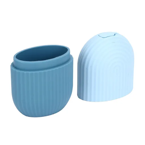 Face Icer Pain Relief Nonslip Grip Silicone Easy Operation Ice Face Mold for Face Massage Skin Care Light Blue