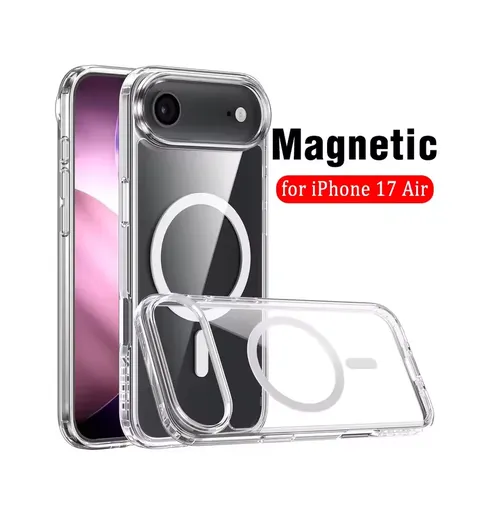 Phone Case Shockproof Transparent Cover Military-grade for iPhone 17 with Magnetic Ring