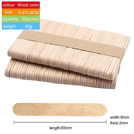 Natural Wood Popsicle Sticks 50PCS Smooth Round Edge Non Toxic Craft Sticks, Kid Safe DIY Tools for Classroom Dessert Birthday Home Handmade Decor