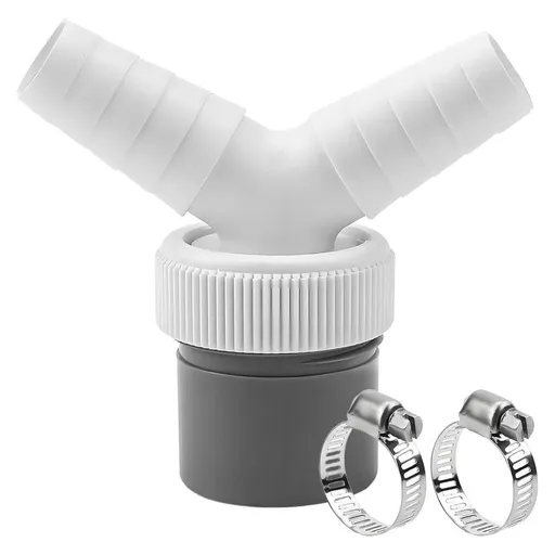 Washing Machine Drain Adapter Y Type Splitter Plastic Texture Perfect for Simultaneous Appliance Connection 40mm Fitting