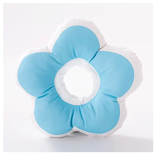 Flower Pet Elizabethan Collar Waterproof Cotton Paw Home M Sky Blue