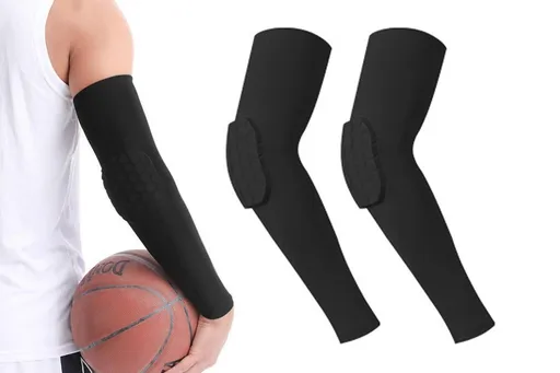 2 Pcs Tennis Elbow Compression Support Sleeve for Golfers Elbow relaxation Workout Weightlifting Elbow Brace with Honeycomb Lining -Black / M