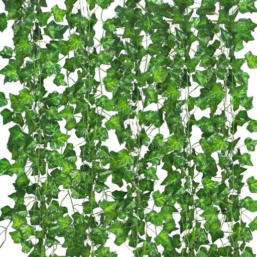 48 Pack Fake Vines for Room Decor Artificial Ivy Garland with Clip Green Flowers Hanging Plants Faux Greenery Leaves Bedroom Aesthetic Decor for Home Garden Wall Wedding
