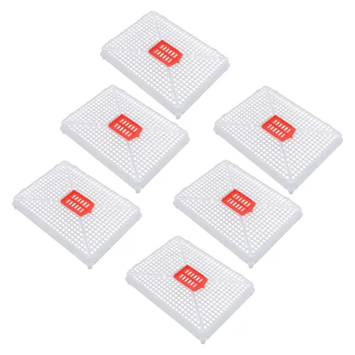 6pcs Plastic Square Buckle Queen Bee Cage Beekeeping Cage for Artificial Swarming Introduction of Queens
