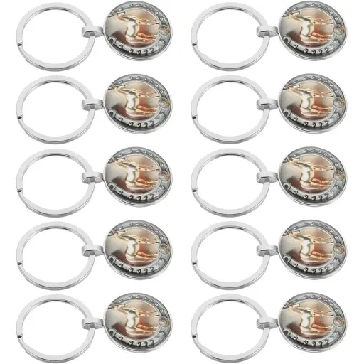 15 pcs Vintage Horse Keychain Metal Horse Shape Keyring for Women, Compact Portable Charm Fade Proof Finish for Birthday Party Favor and Bag Decoration