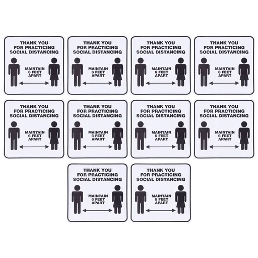2 Set Floor Sticker Floor Distancing Signs Marker Warning Decal for Mall School Public Area