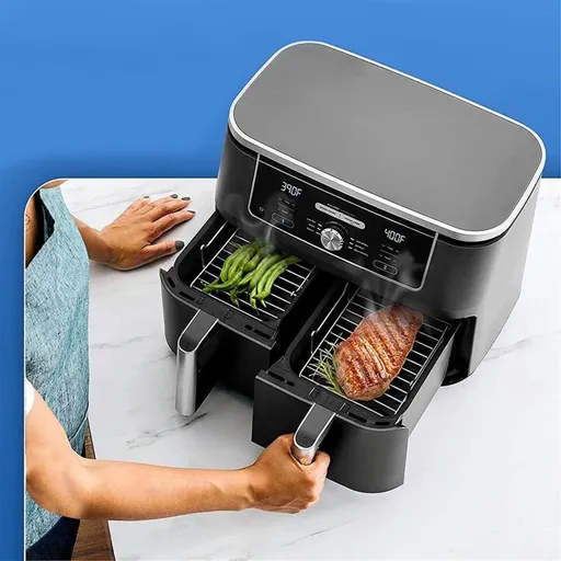 2 pieces of air fryer rack, multi-purpose air fryer accessories, stainless steel dehydration rack grill（Grill+steaming rack）