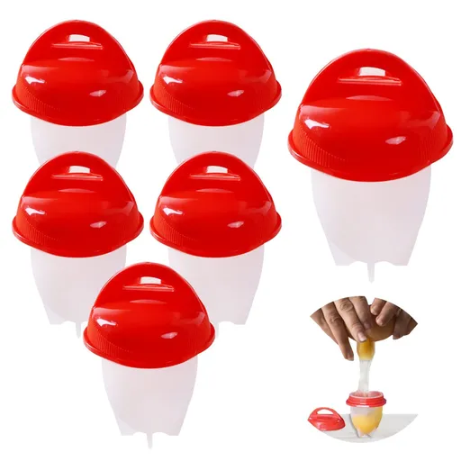 6 Pcs Egg Cooker, Silicone Non-stick Egg Boiler, No Shell Egg Cook Cups, Fast Poaching Egg for Breakfast