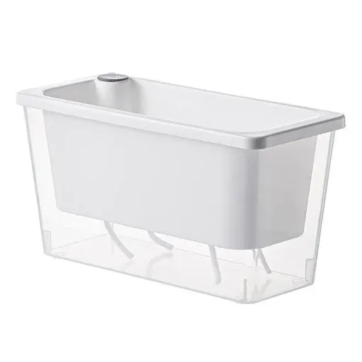 Balcony Vegetable Pot Planter Lazy Self Priming Flower Pot for Indoor Gardening - White