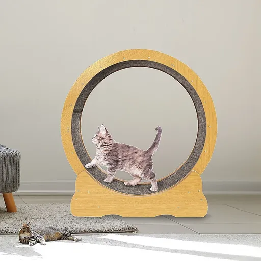 Cat Running Wheel w/ Carpet Runway Cat Exercise Wheel for Fitness Cat Treadmill