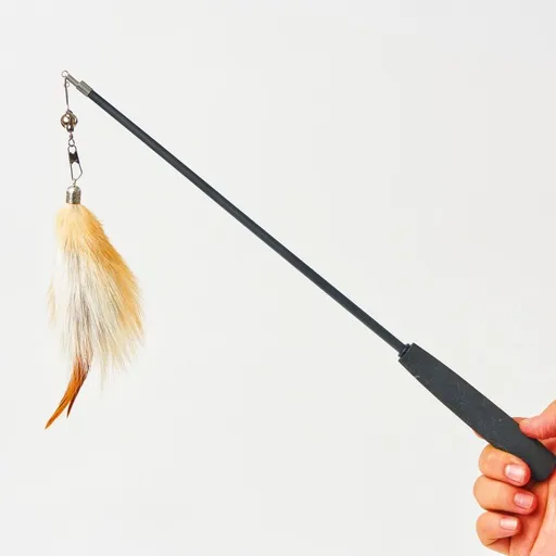 Fox Fur Cat Teasing Stick Aishangle Three Section This yellow Fox + three-section rod