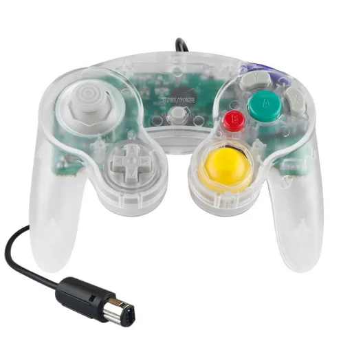 Wired Game Controller for NGC Console - Classic Design,Compatible with GameCube,Vibration Feature - Transparent