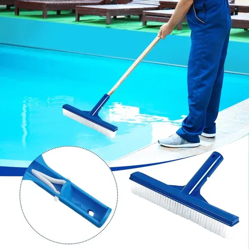 Pool Wall Brush for Swimming Pool Cleaning - Floor Scrubber for Tiles and Surfaces - Lightweight Pool Equipment with Ergonomic Handle for Home Pool, Spa, and Commercial Facility Use - Cleaning Tool