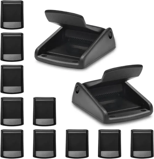 CooBigo 10Pack 1 Inch Black Cam Buckles, Plastic Toggle Buckle Clip for Pet Chest Vest, Car Roof Bag, Backpack Luggage Straps, Belt DIY Craft Accessories (25.5mm)