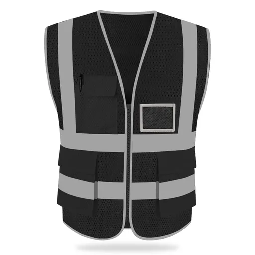 High Visibility Mesh Safety Reflective Vest with Pockets and Zipper Fluorescent vest with multiple pockets XL
