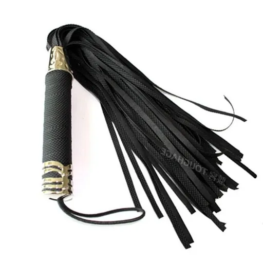 House Of Dasein Bdsm Black Rubber Flogger Ass Spanking Sex Whip Impact Toy - Black