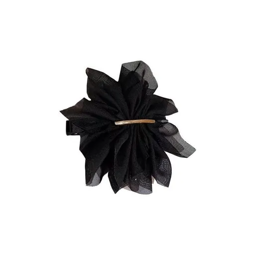 Chiffon Headdress Flower Hairpin Woman Sweet party hair Claw styling Hair Clips - Black