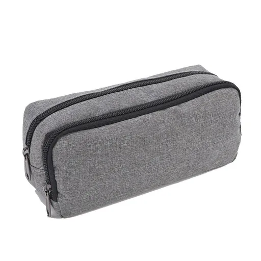 Large Capacity Pencil Case Double Layer for Primary School Students Creative Bag - Grey