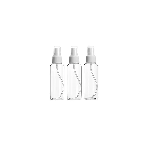 3Pack 100ML Plastic Spray Bottles, Refillable Plastic Spray Bottles with Lids, Clear Empty Fine Mist Plastic Mini for Essential
