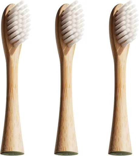 Bamboo Replacement Heads 3 Pack - Exclusive to Sonic Electric Toothbrush - Soft Bristle Bamboo Heads - Made with Eco Loving Renewable Bamboo