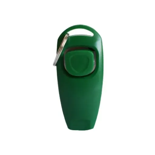 Dog Whistle and Clicker Set for Training Stop Barking Obedience Tool Combo - Green