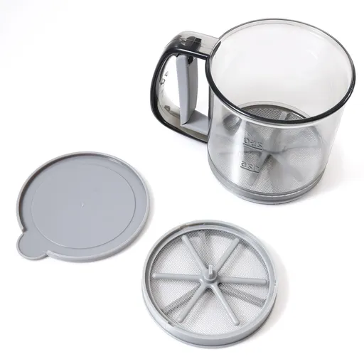Flour Sifter for Baking, Flour Sifter, Fine Mesh with Hand Press Design, Portable Manual Sifter for Baking, Powdered Sugar,Gray