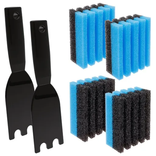 4-Pack Cleaning Sponge and 2-Pack Grill Scraper - Essential Grills Cleaning Kit for George Foreman & Most Grooved Indoor & Outdoor Grills and Sandwich Waffle Makers (6Pcs)