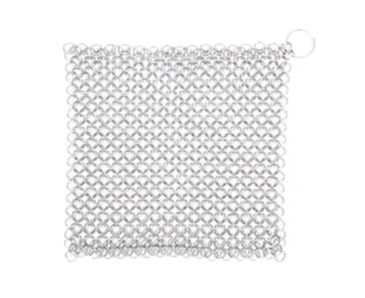 Stainless Steel Cast Iron Skillet Cleaner Chainmail Scrubber-7inch