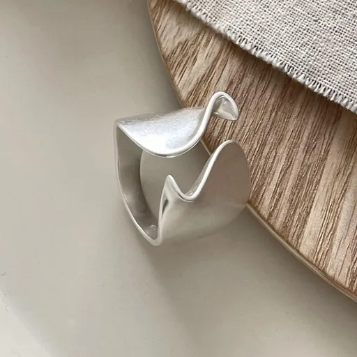JZ0841 Cool Plain Band | Retro Silver Cool Plain Ring | Christmas Cool Minimal Gift | Tarnish Resistant Adjustable Cool Tone Plain Women's Edgy Ring