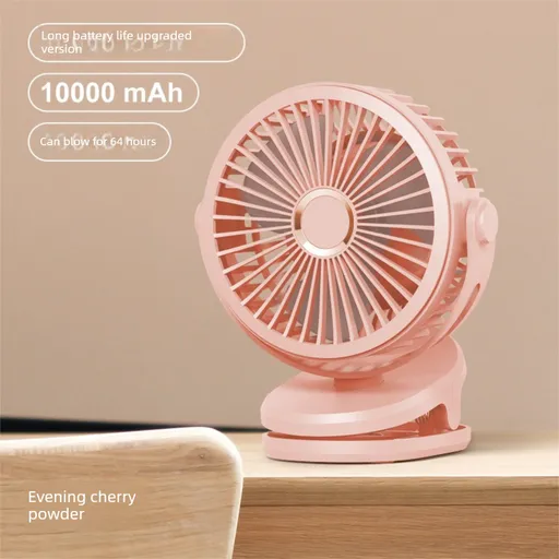 Pink 10000mAh Portable Clip on Fan with 720 Degree Rotation 4 Speeds for Stroller Kitchen Office Desk Quiet Rechargeable Cooling Solution for Local Homes