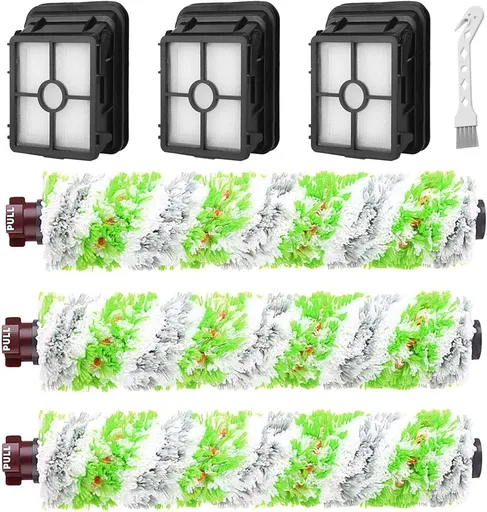 6 Pack Replacement Parts or bissell CrossWave Pet Pro 2306A & CrossWave 1785 Series 3888A Vacuum Cleaner, 3 Pack 2460 Brush Rolls,3 Pack 1866 ilters,Compare to Part 1613568&161-3568,1608684