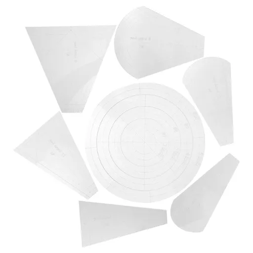 10pcs Acrylic Quilt Template Ruler Set, Assorted Cutting Outlines with Built-in Scale Lines for Patchwork Sewing