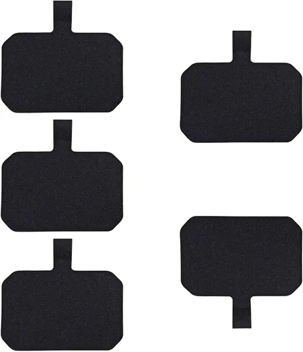 5 Pack Phone Tether Tab Cell Phone lanyard pad, Universal Phone Tether Tab Phone Lanyard Replacement Part Compatible with Most Smartphones (Black)