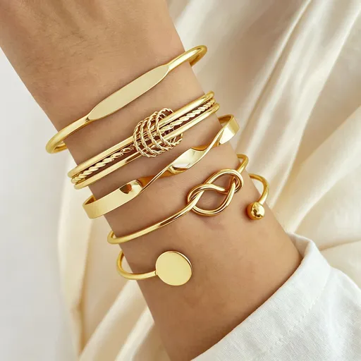 Chic Irregular Bracelet Set Women Stackable Bangle Set Retro Hand Jewelry wtsz02 Perfect Christmas Gift