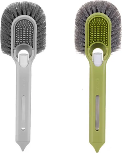 Shoe Cleaning Brush - Shoe Brush - Set of 2 Multifunctional Liquid Shoe Brushes - Refillable - Cleaning - Brush - Brush for Shoes - Shoe Care - Soft with Liquid Box