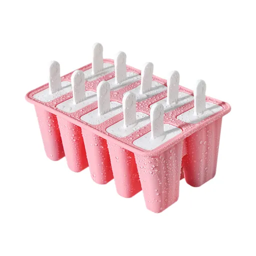 Popsicle Mould, Popsicle Molds 10 Pieces Silicone Ice Molds BPA Free Popsicle Mold Reusable Easy Release Ice Make Pink