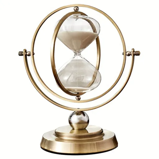 White Black Rotating Hourglass Clock Home Decor Time-Keeping Device High-Quality Materials