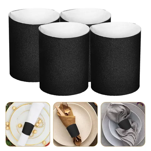 Black Adhesive Paper Napkin for Dining Table, Non- , , 500 Pieces