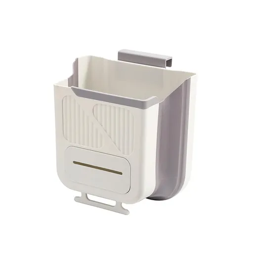 Wall-Mounted Foldable Kitchen Cabinet Door Bin 22x20x12cm 3-in-1 Space-Saving Grey