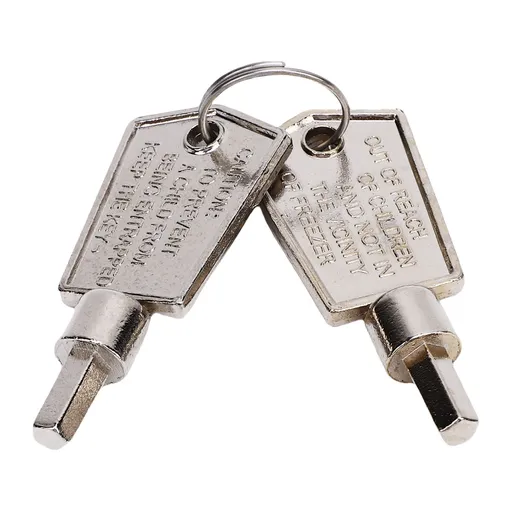 2PCS Freezer Keys Aluminum Alloy Portable Pentagonal Refrigerator Cabinet Glass Door Key