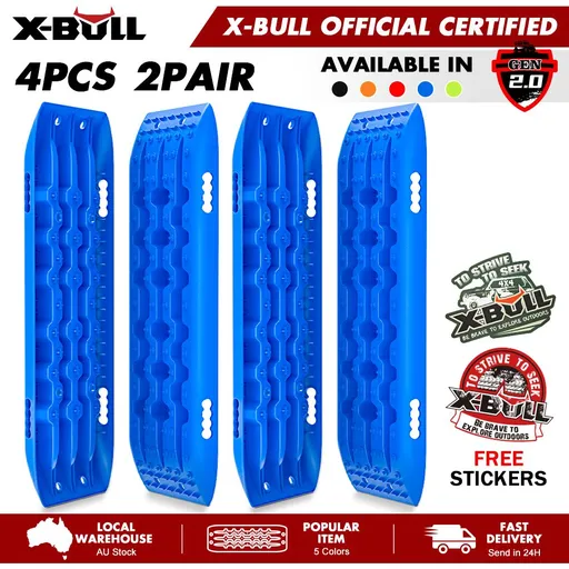 X-BULL Recovery Tracks Gen 2.0 10T Sand Mud Snow 2 Pairs Offroad 4WD 4x4 2PC 91CM Blue