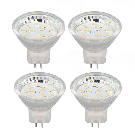 4PCS MR11 12LED Light Bulb 2W 300LM Spot Light Bulb Double Pin Base Landscape Light BulbWarm White 3000K