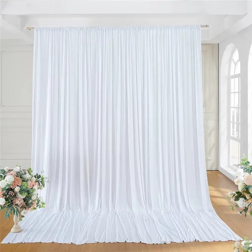Large 3×3 m White Wedding Backdrop Curtains for Baby Shower and Birthday Decor