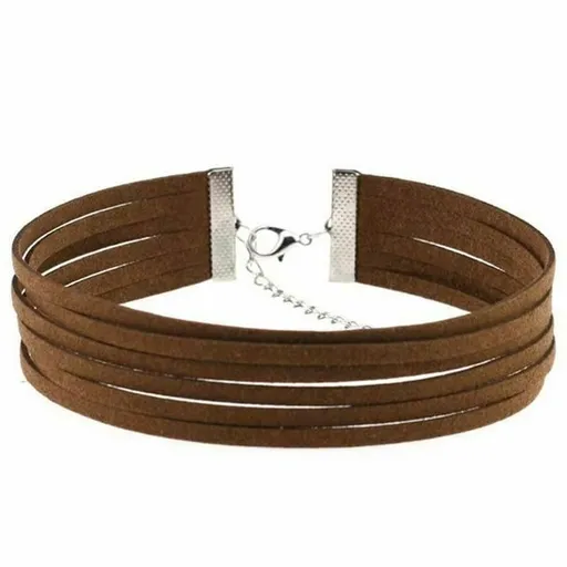 House Of Dasein Bdsm Day Collar Colourful Velvet Choker Kink Fetish Dominant Submissive - Brown