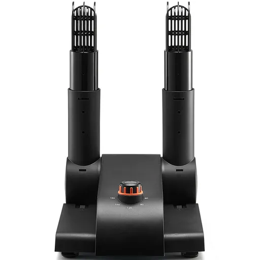 Foldable 2-Tube Shoe Dryer Boot Dryer with Heat Blower Black & Orange