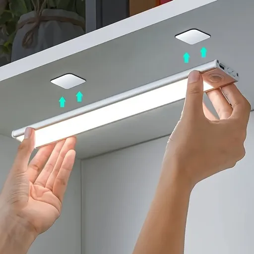 Motion Sensor Night Light LED Night Light Bar Home Lighting Garden Lighting - Silver - Size 20CM