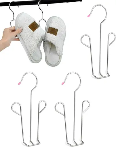 3x Shoe Rack - Drying Rack - Shoe Hook - Stainless Steel Shoe Rack - For 3 Pairs of Shoes - Silver - Laundry Rack - Laundry Racks - Drying Racks - Clothes Hanger - Washing / Shoe Drying - Running Shoes / Casual Shoes / Leather Shoes